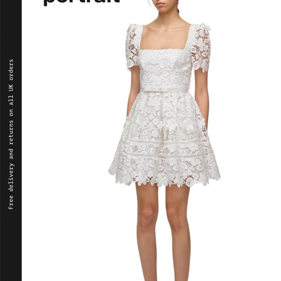 Self-Portrait Dresses & Skirts - Self Portrait Floral Lace Mini Dress - Rehearsal Dinner Dress - Size 10